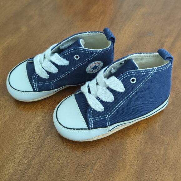 Converse All Star Navy blue crib shoes size 4 GUC - Picture 4 of 6